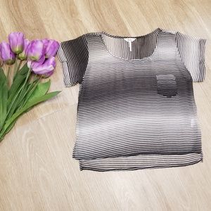 Black && White Sheer Top